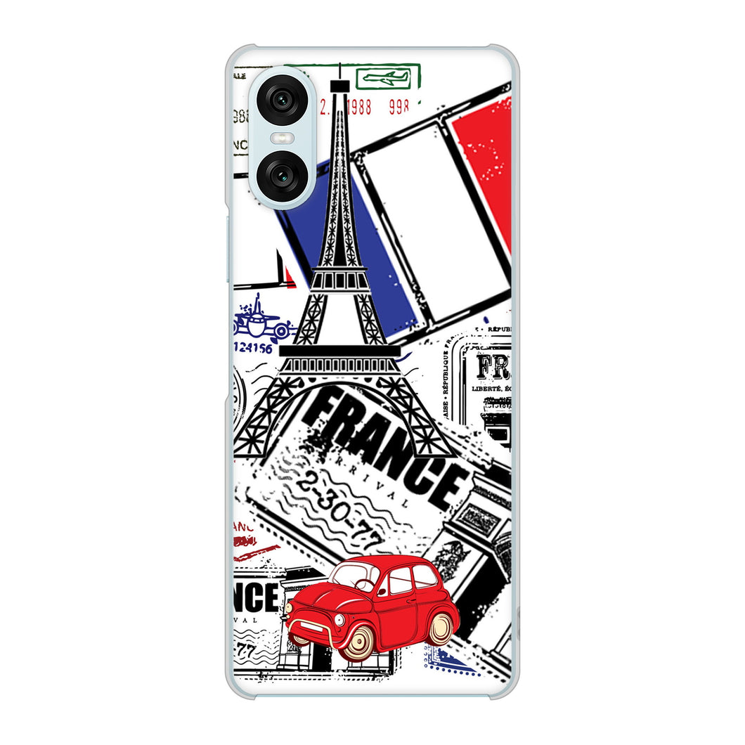 Xperia 10 VI A402SO SoftBank 高画質仕上げ 背面印刷 ハードケースLOVE フランス