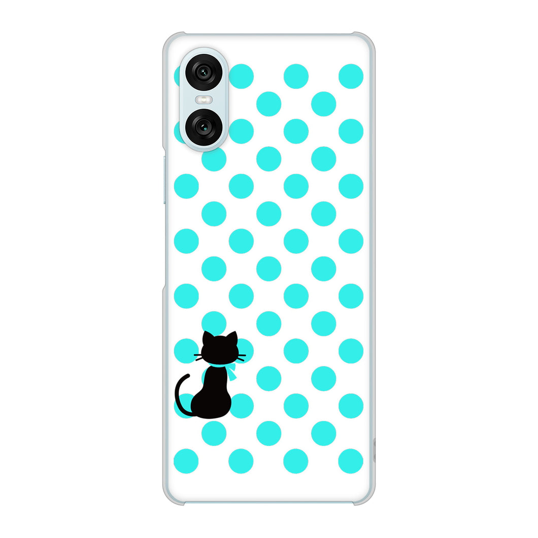 Xperia 10 VI A402SO SoftBank 高画質仕上げ 背面印刷 ハードケースネコとシンプルミルキー