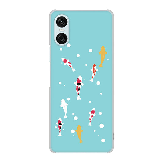 Xperia 10 VI A402SO SoftBank 高画質仕上げ 背面印刷 ハードケース 【KG800 コイの遊泳】