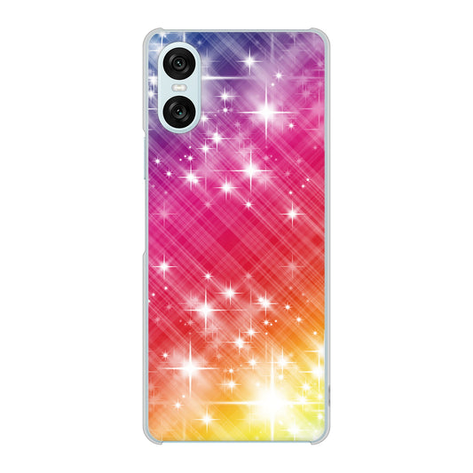 Xperia 10 VI A402SO SoftBank 高画質仕上げ 背面印刷 ハードケース 【VA872 レインボーフレーム】