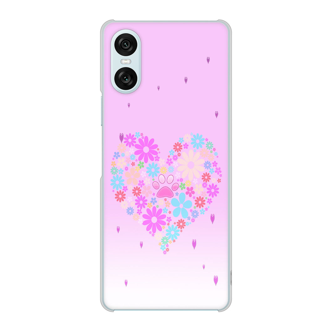 Xperia 10 VI A402SO SoftBank 高画質仕上げ 背面印刷 ハードケースハートと肉球