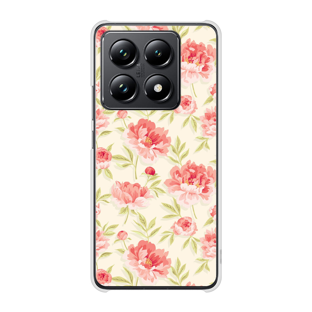 Xiaomi 14T Pro A402XM SoftBank 高画質仕上げ 背面印刷 ハードケース北欧の小花