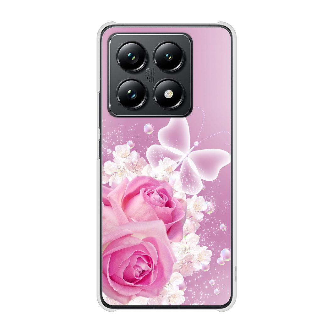 Xiaomi 14T Pro A402XM SoftBank 高画質仕上げ 背面印刷 ハードケースロマンチックなバラ