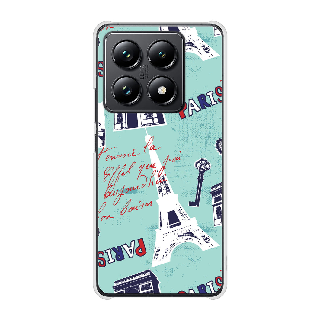 Xiaomi 14T Pro A402XM SoftBank 高画質仕上げ 背面印刷 ハードケースビューティフルパリレッド