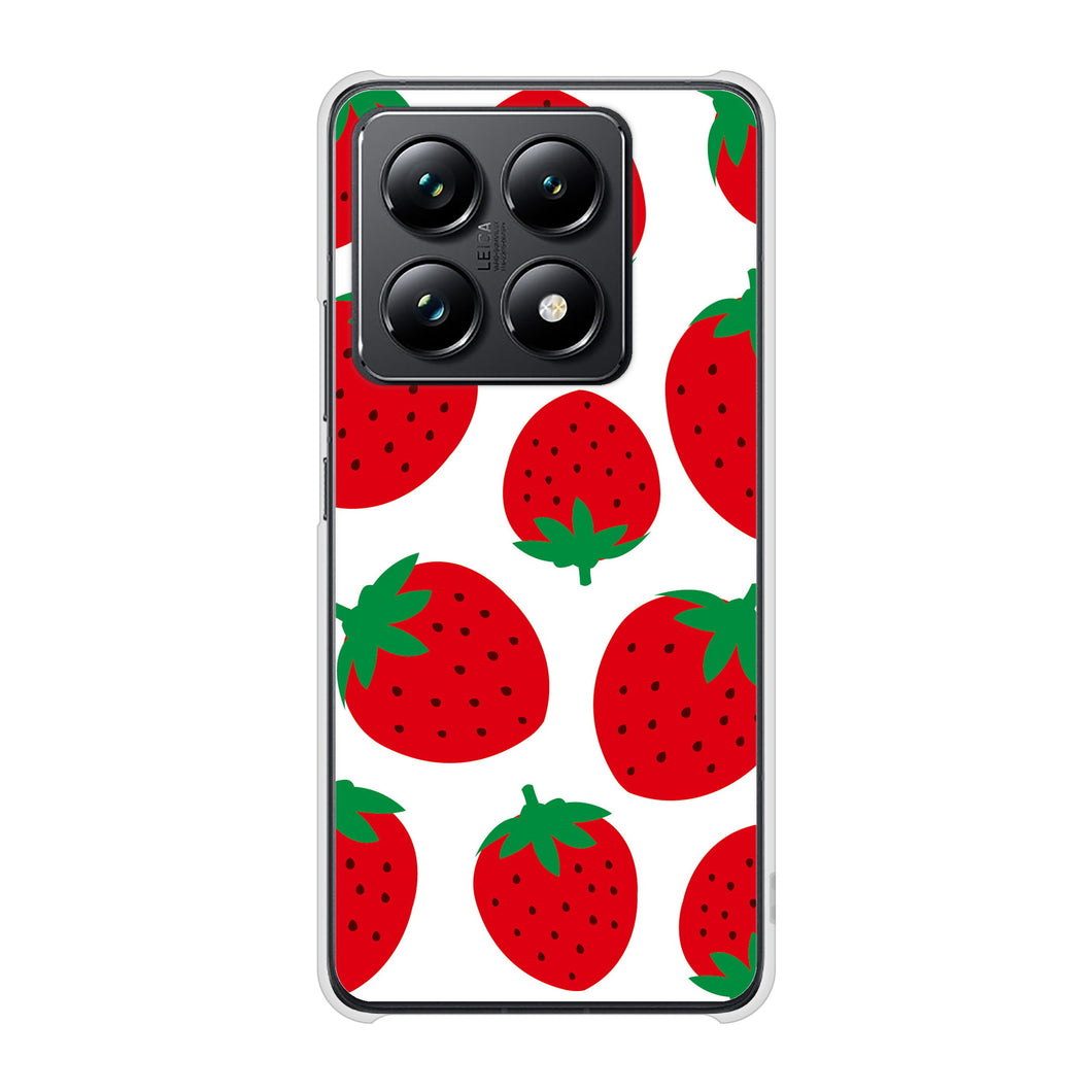 Xiaomi 14T Pro A402XM SoftBank 高画質仕上げ 背面印刷 ハードケース大きいイチゴ模様