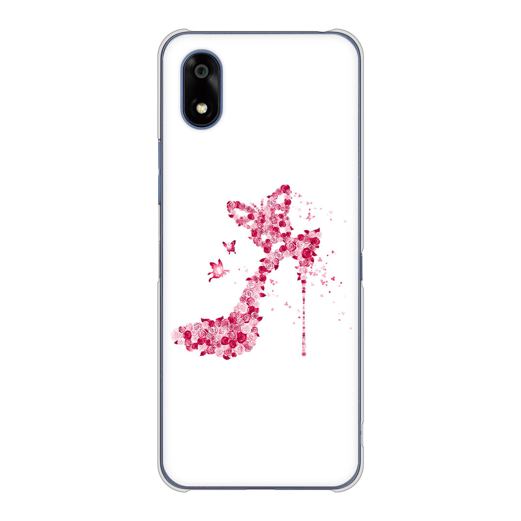 かんたんスマホ4 A402ZT Y!mobile 高画質仕上げ 背面印刷 ハードケース 【387 薔薇のハイヒール】