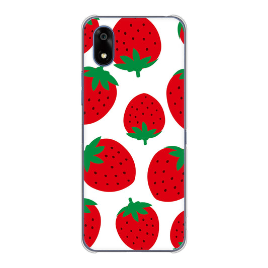 かんたんスマホ4 A402ZT Y!mobile 高画質仕上げ 背面印刷 ハードケース大きいイチゴ模様