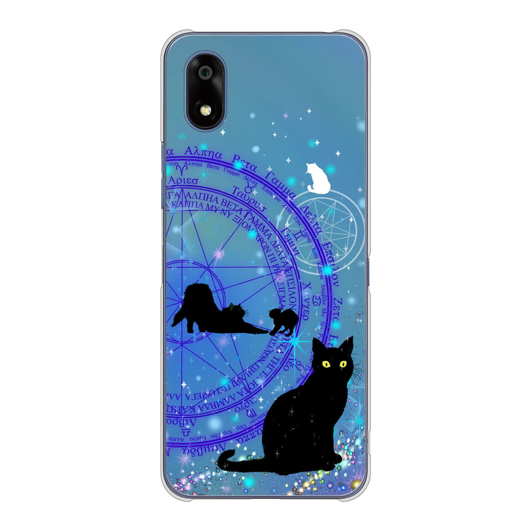 かんたんスマホ4 A402ZT Y!mobile 高画質仕上げ 背面印刷 ハードケース魔法陣猫