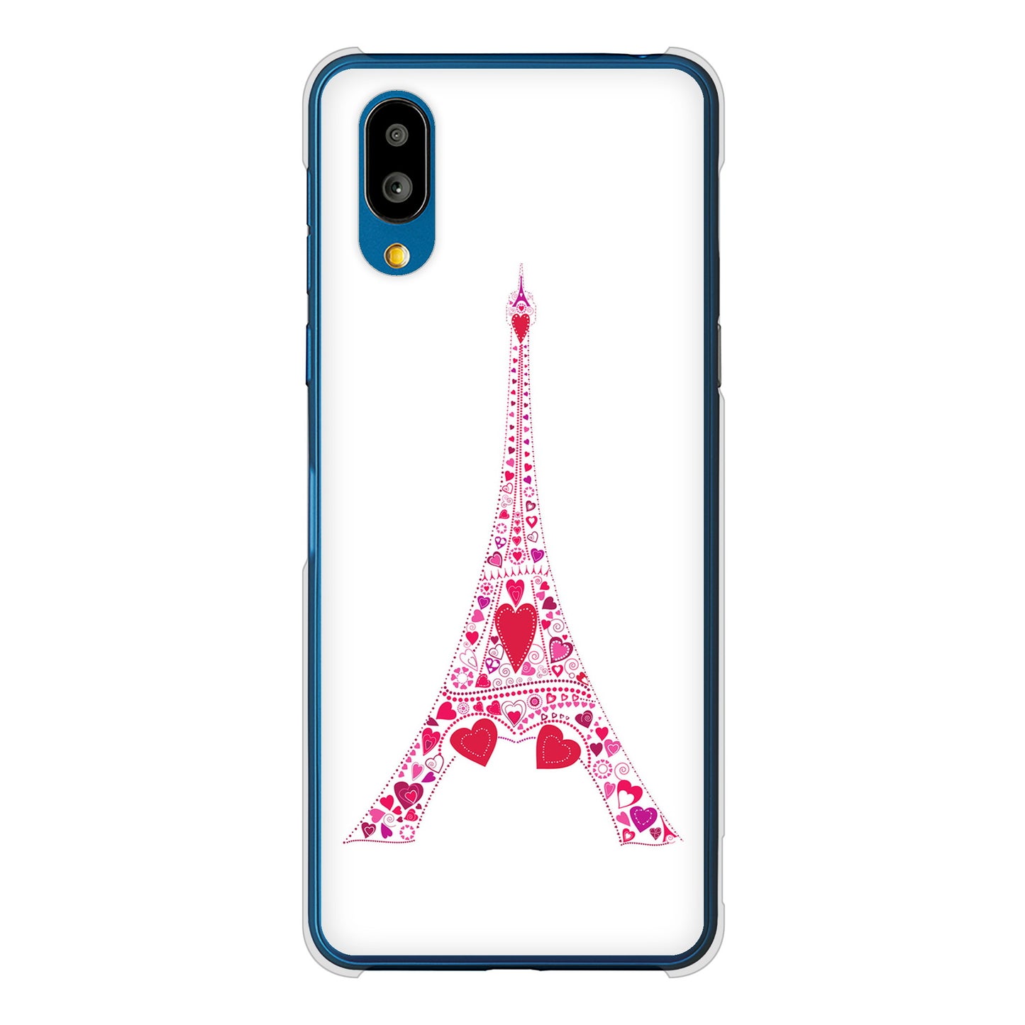 シンプルスマホ7 A404SH SoftBank 高画質仕上げ 背面印刷 ハードケースLOVE フランス