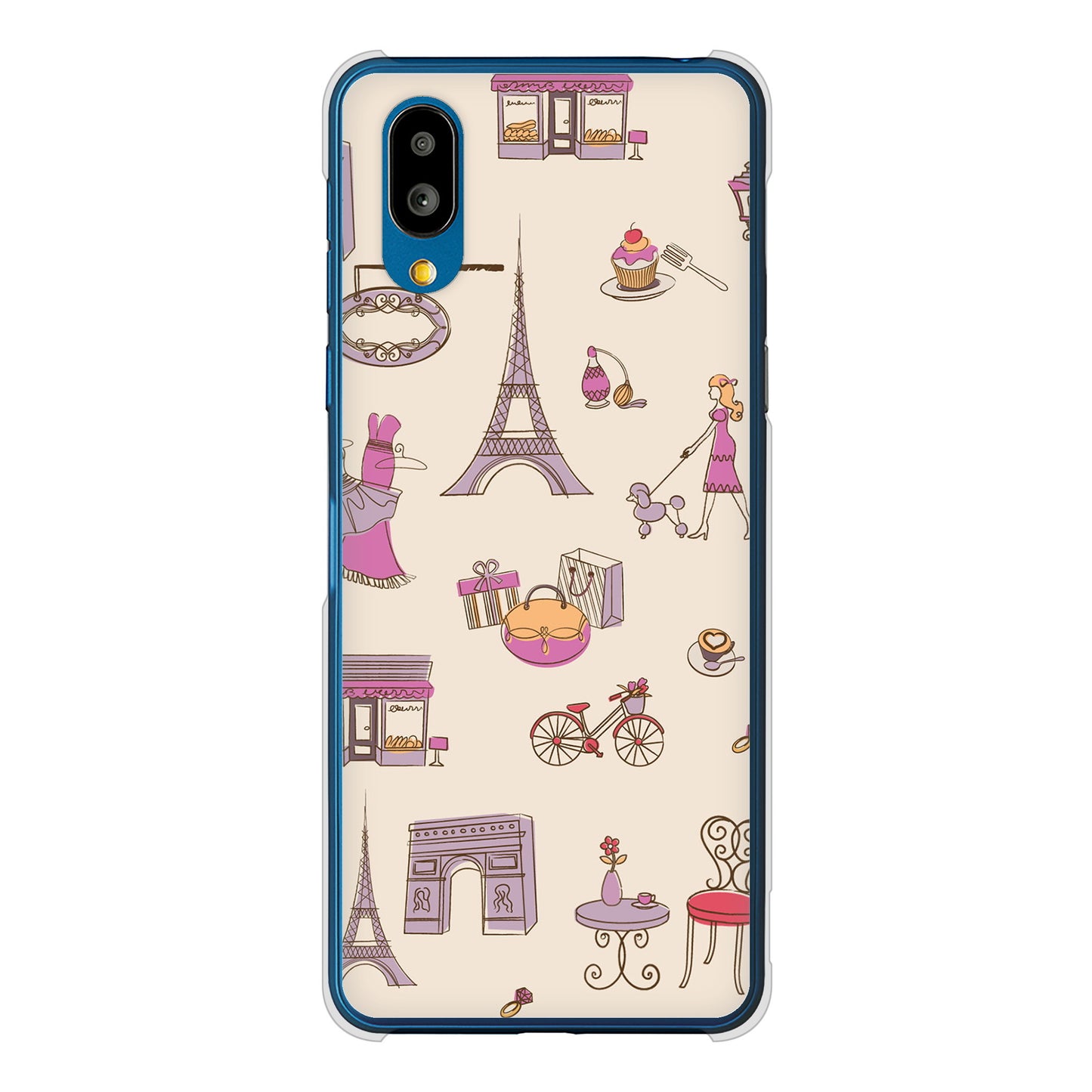 シンプルスマホ7 A404SH SoftBank 高画質仕上げ 背面印刷 ハードケースLOVE フランス