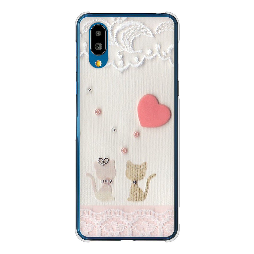 シンプルスマホ7 A404SH SoftBank 高画質仕上げ 背面印刷 ハードケースクラフト写真ネコ