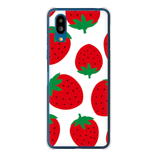 シンプルスマホ7 A404SH SoftBank 高画質仕上げ 背面印刷 ハードケース大きいイチゴ模様