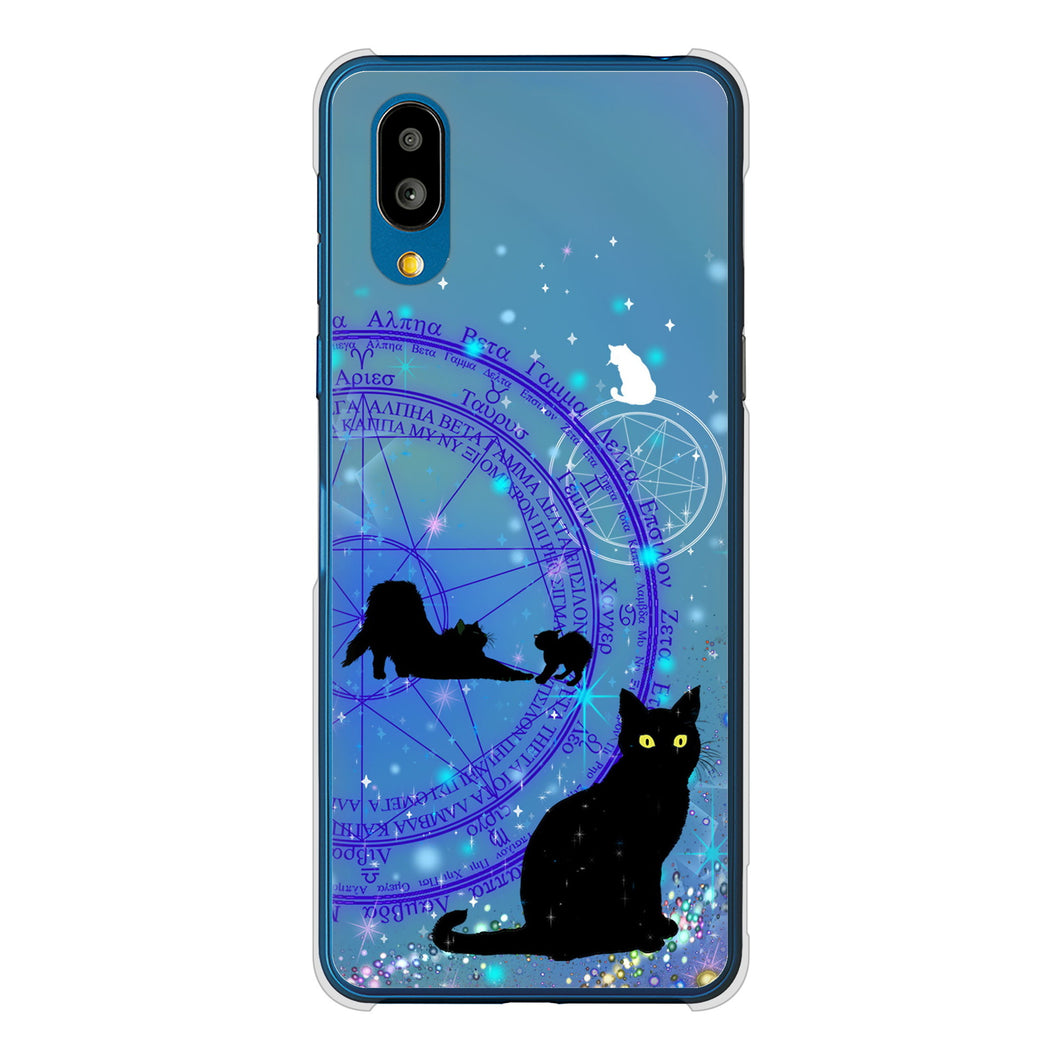 シンプルスマホ7 A404SH SoftBank 高画質仕上げ 背面印刷 ハードケース魔法陣猫