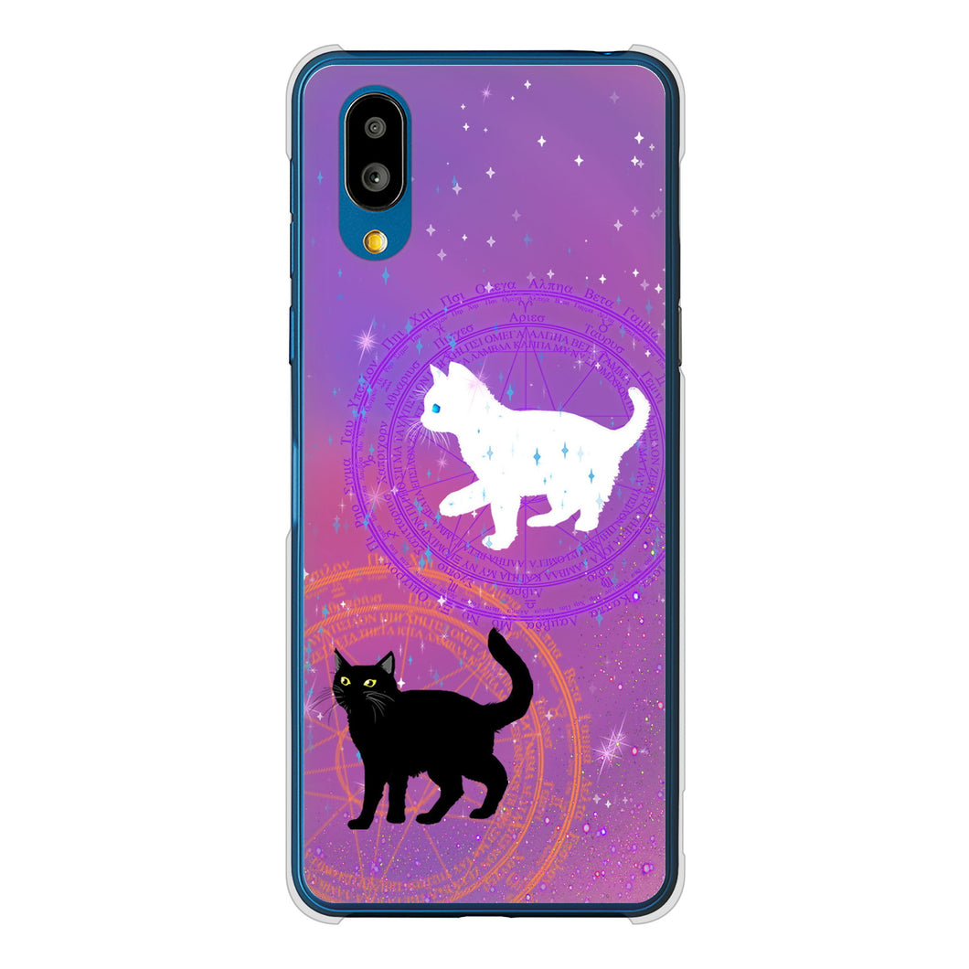 シンプルスマホ7 A404SH SoftBank 高画質仕上げ 背面印刷 ハードケース魔法陣猫