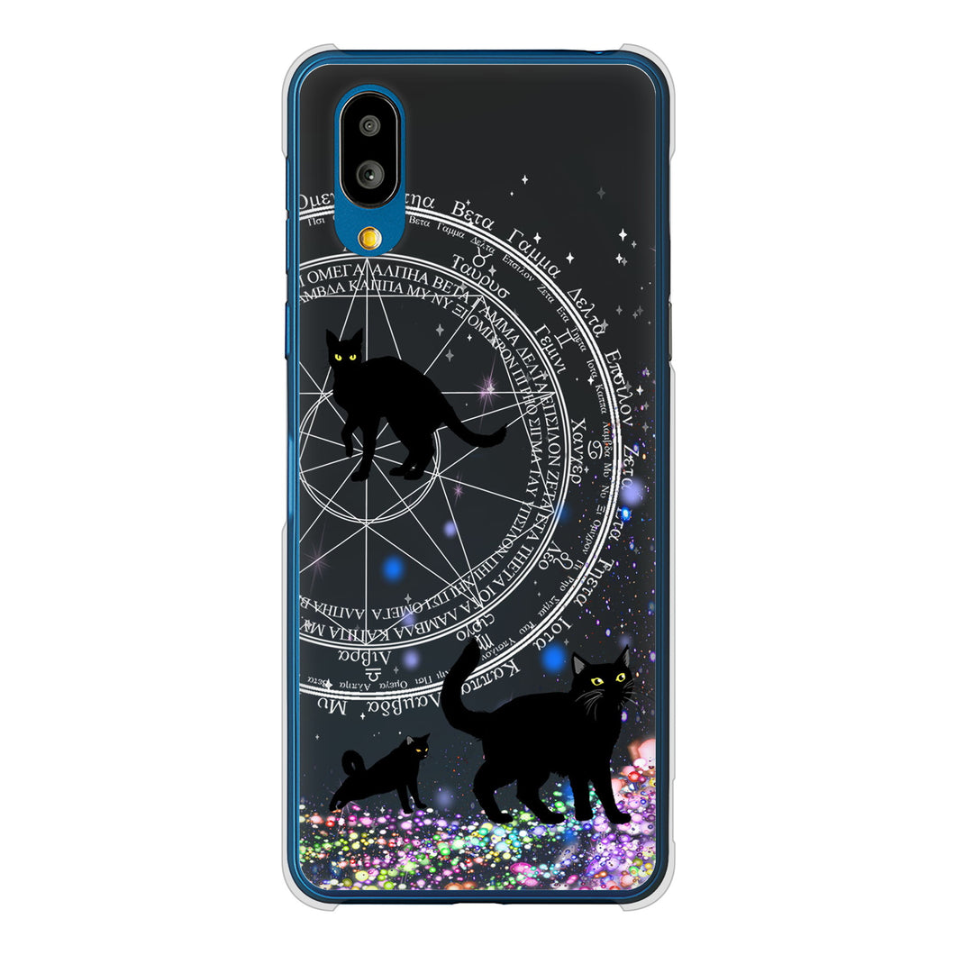 シンプルスマホ7 A404SH SoftBank 高画質仕上げ 背面印刷 ハードケース魔法陣猫