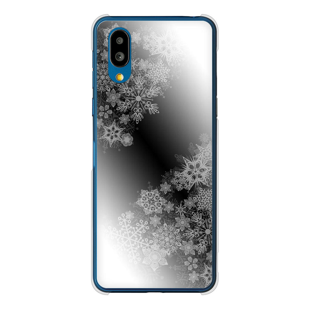 シンプルスマホ7 A404SH SoftBank 高画質仕上げ 背面印刷 ハードケース 【YJ340 モノトーン 雪の結晶 】