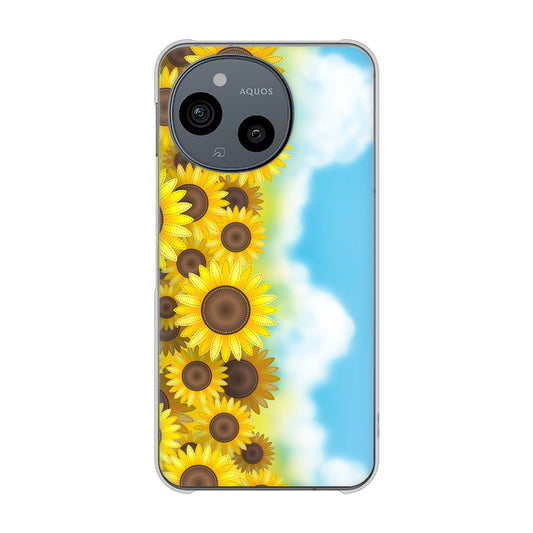 AQUOS sense9 A405SH SoftBank 高画質仕上げ 背面印刷 ハードケース 【148 ひまわり畑】
