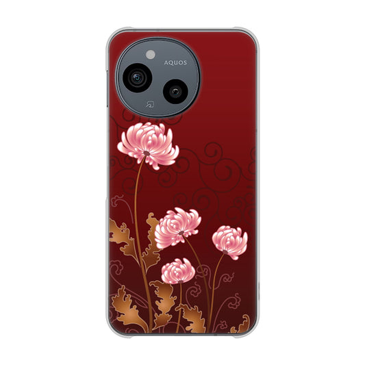 AQUOS sense9 A405SH SoftBank 高画質仕上げ 背面印刷 ハードケース 【375 優美な菊】