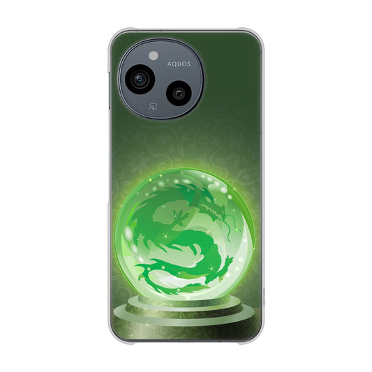 AQUOS sense9 A405SH SoftBank 高画質仕上げ 背面印刷 ハードケース 【439 水晶に浮かぶ龍】