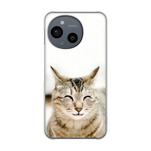 AQUOS sense9 A405SH SoftBank 高画質仕上げ 背面印刷 ハードケース 【VA801 笑福ねこ】
