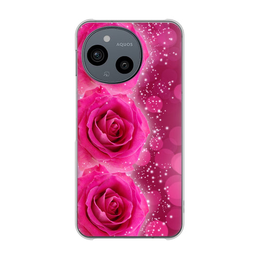 AQUOS sense9 A405SH SoftBank 高画質仕上げ 背面印刷 ハードケース 【VA815 3連のバラ】