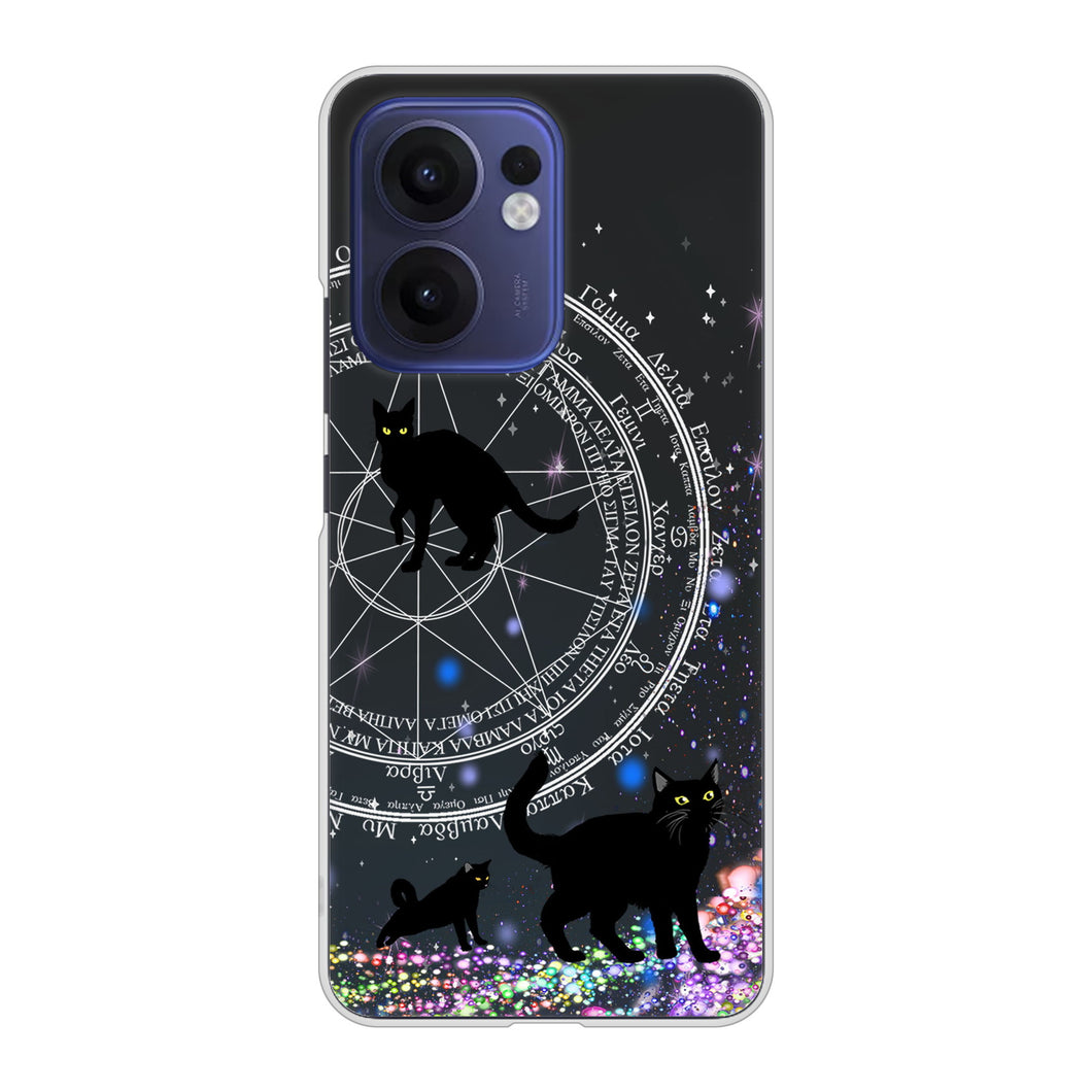 OPPO Reno13 A A501OP Y!mobile 高画質仕上げ 背面印刷 ハードケース魔法陣猫