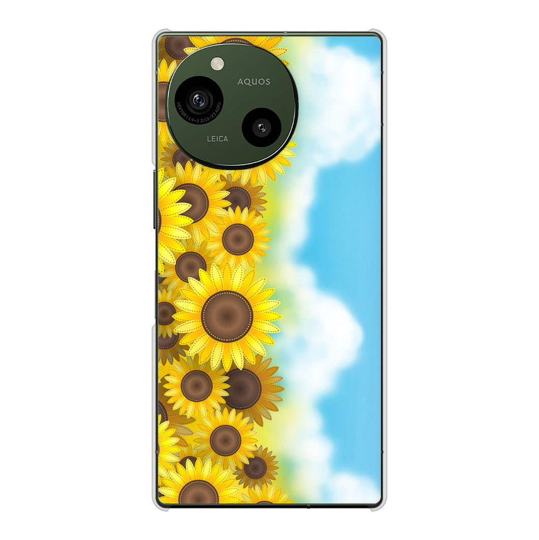 AQUOS R10 A501SH SoftBank 高画質仕上げ 背面印刷 ハードケース 【148 ひまわり畑】