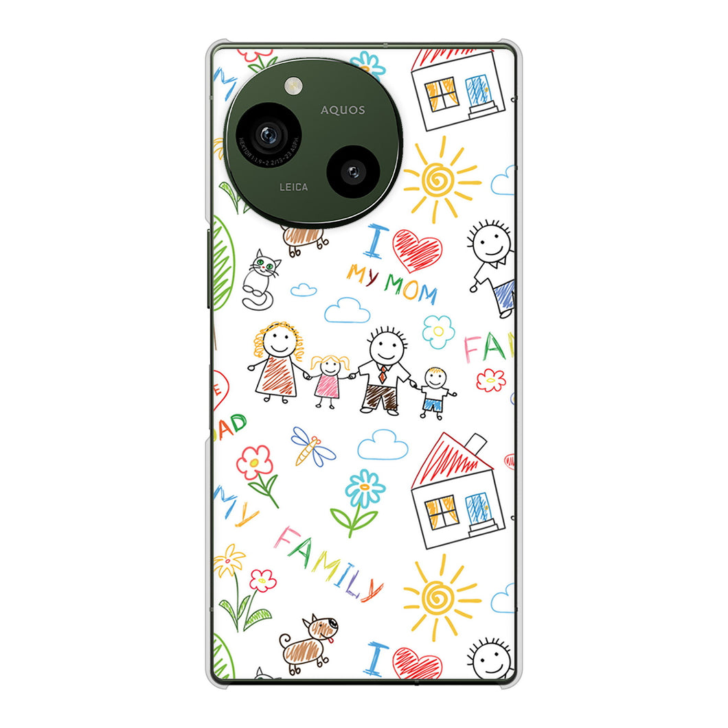 AQUOS R10 A501SH SoftBank 高画質仕上げ 背面印刷 ハードケースカップル&ファミリー