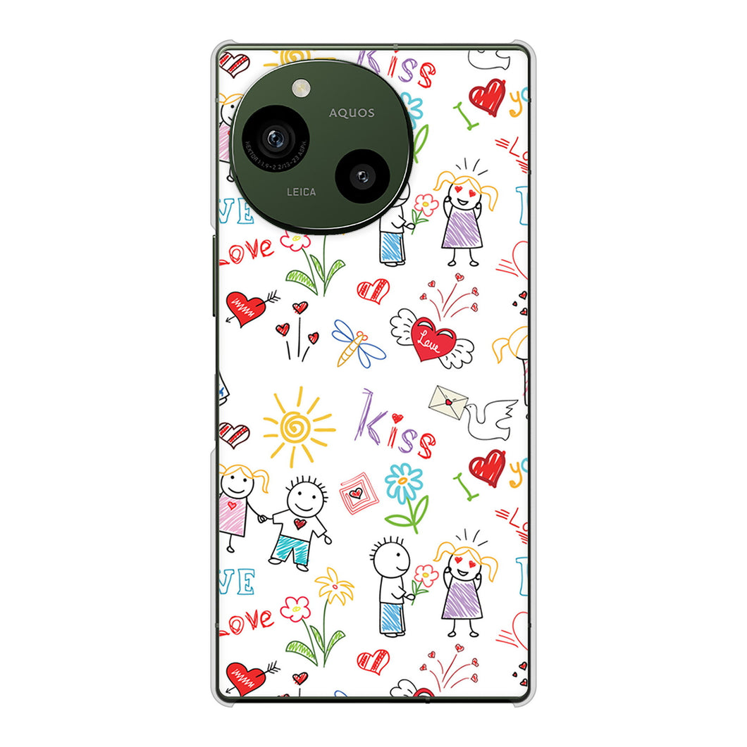 AQUOS R10 A501SH SoftBank 高画質仕上げ 背面印刷 ハードケースカップル&ファミリー