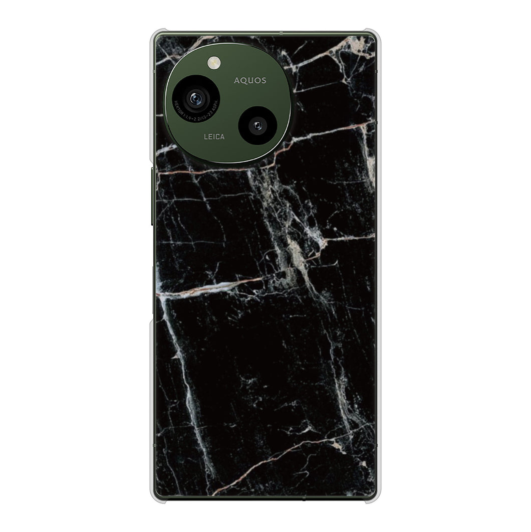 AQUOS R10 A501SH SoftBank 高画質仕上げ 背面印刷 ハードケース大理石BK