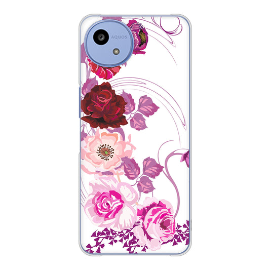 AQUOS wish5 A502SH Y!mobile 高画質仕上げ 背面印刷 ハードケースロマンチックなバラ