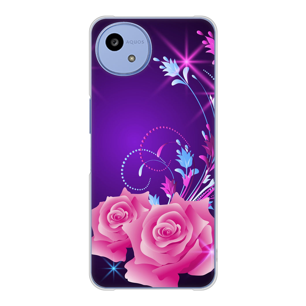 AQUOS wish5 A502SH Y!mobile 高画質仕上げ 背面印刷 ハードケースロマンチックなバラ