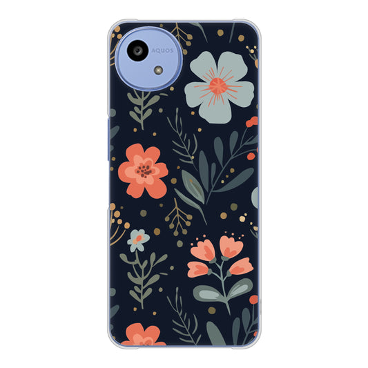 AQUOS wish5 A502SH Y!mobile 北欧風花柄 ハードケース 背面印刷