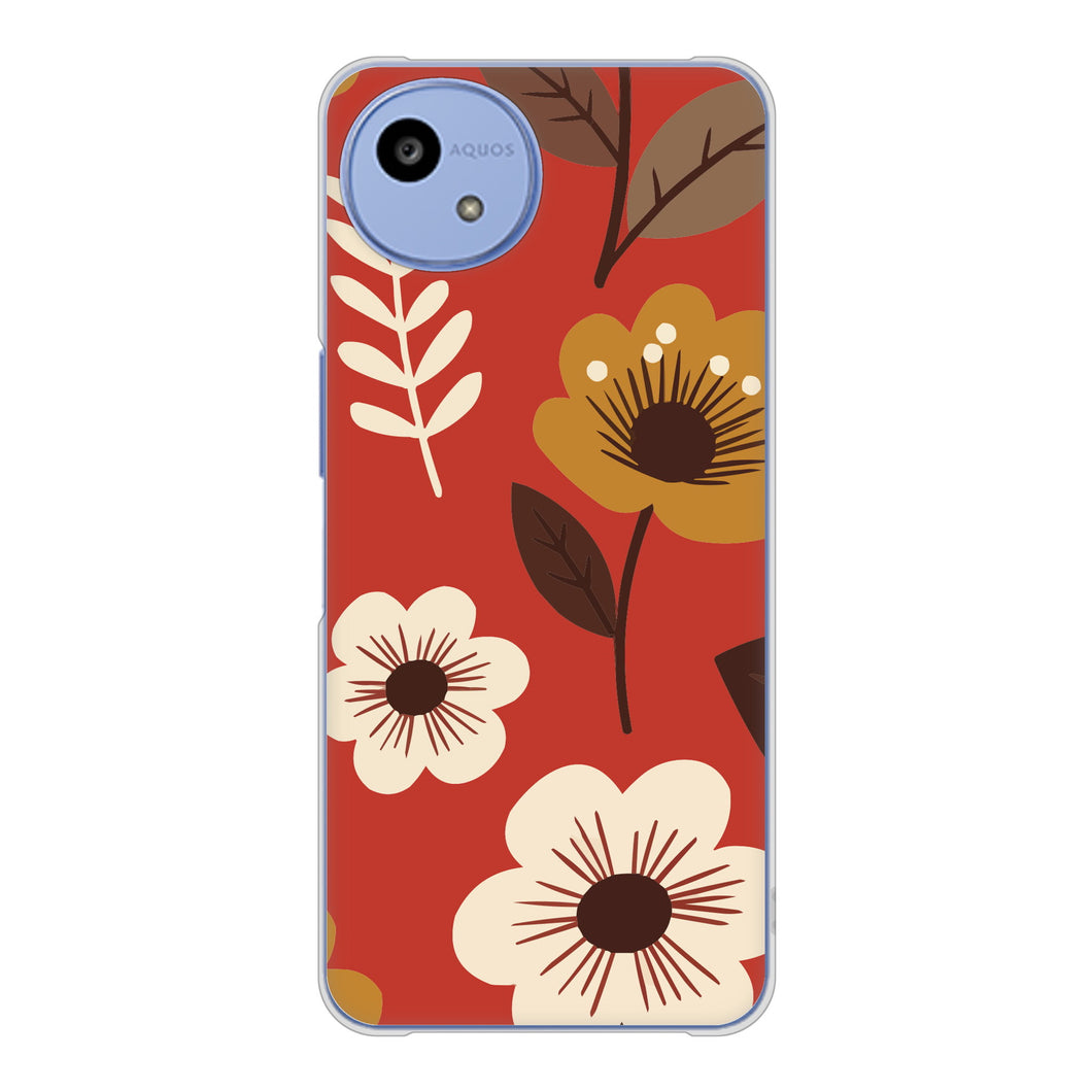 AQUOS wish5 A502SH Y!mobile 高画質仕上げ 背面印刷 ハードケース北欧風花柄
