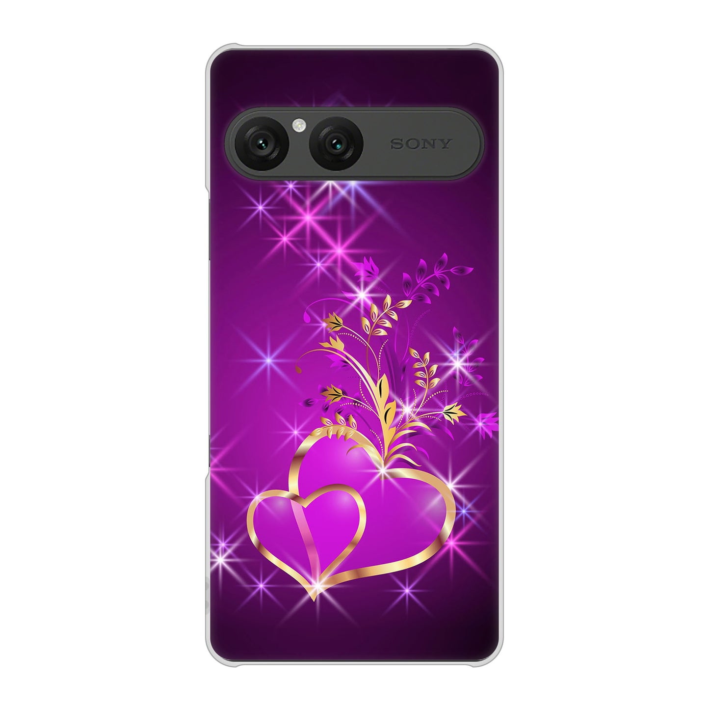 Xperia 10 VII A502SO SoftBank 高画質仕上げ 背面印刷 ハードケースきらめきハート