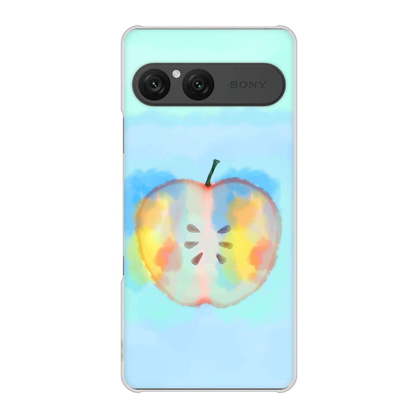 Xperia 10 VII A502SO SoftBank 高画質仕上げ 背面印刷 ハードケース 【YJ181 りんご 水彩181】