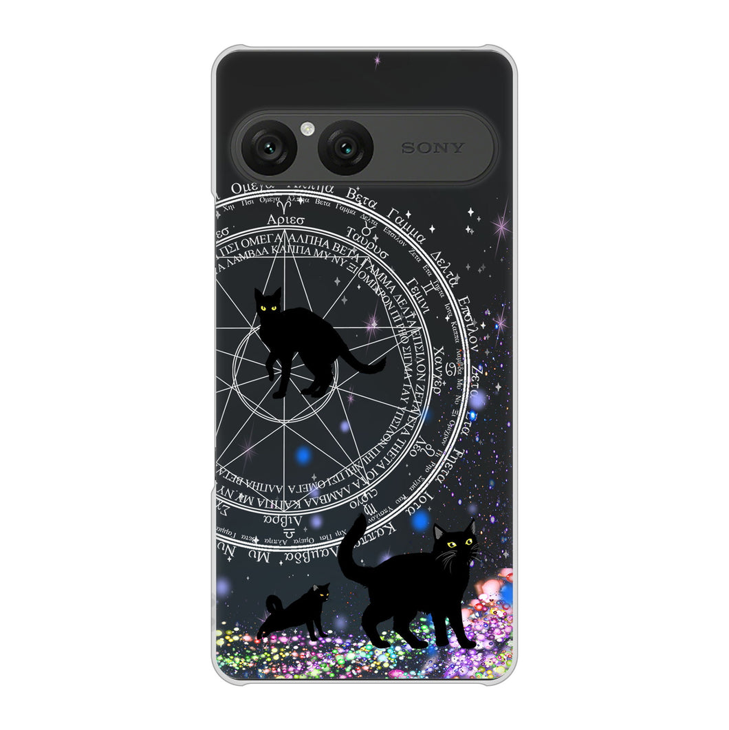 Xperia 10 VII A502SO SoftBank 高画質仕上げ 背面印刷 ハードケース魔法陣猫