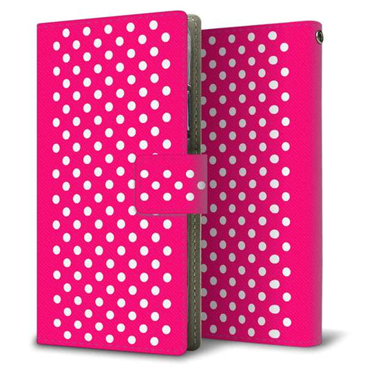 Galaxy S25 Ultra SCG32 au 高画質仕上げ プリント手帳型ケース ( 薄型スリム )シンプル柄(水玉)