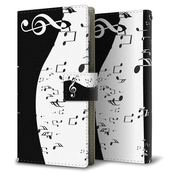 Google Pixel 10 Pro 高画質仕上げ プリント手帳型ケース ( 薄型スリム )音符