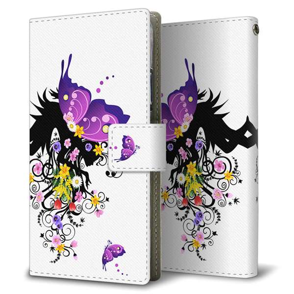Xiaomi 14T XIG07 au 高画質仕上げ プリント手帳型ケース ( 薄型スリム )バタフライ