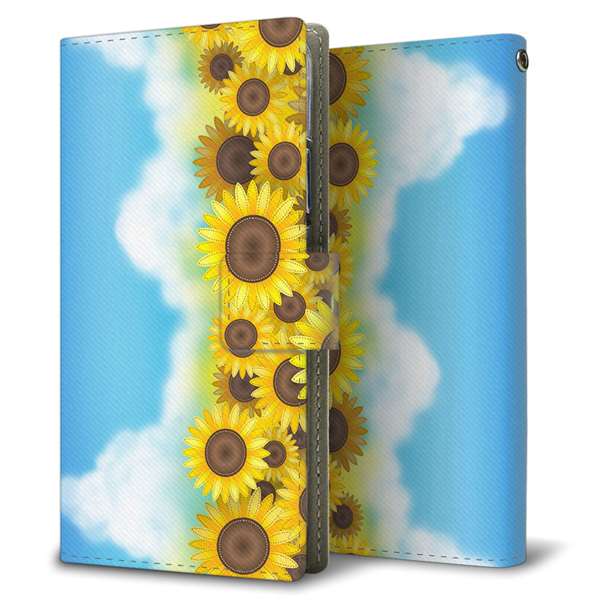 Xiaomi 14T XIG07 au 高画質仕上げ プリント手帳型ケース ( 薄型スリム ) 【148 ひまわり畑】