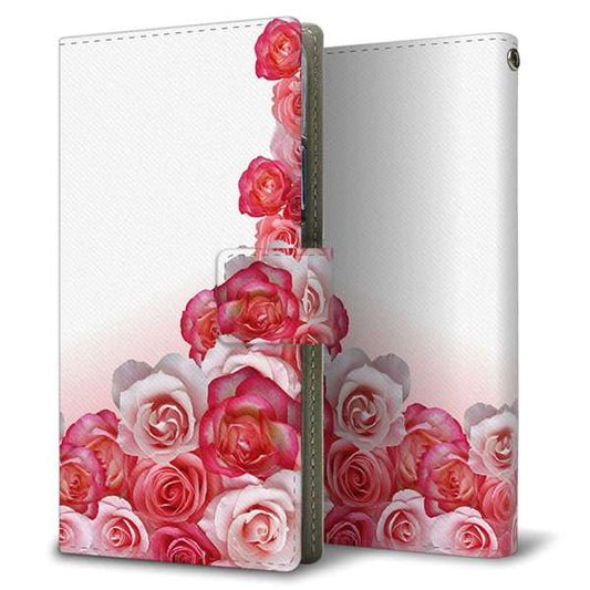 OPPO reno9 A 高画質仕上げ プリント手帳型ケース ( 薄型スリム )ロマンチックなバラ