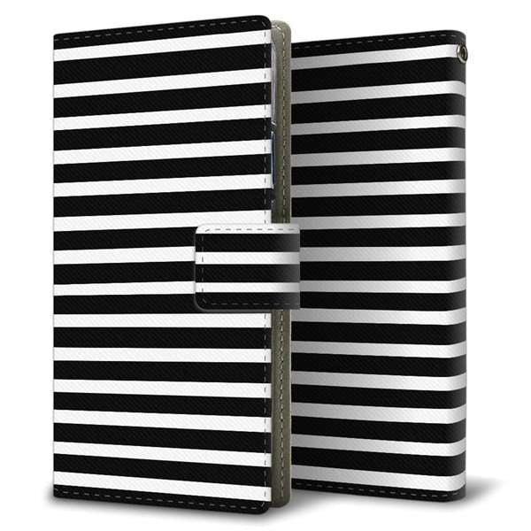 Xiaomi 14T XIG07 au 高画質仕上げ プリント手帳型ケース ( 薄型スリム )シンプルボーダー
