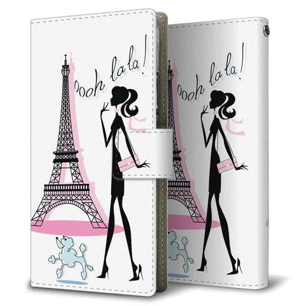 Xiaomi 14T XIG07 au 高画質仕上げ プリント手帳型ケース ( 薄型スリム )LOVE フランス