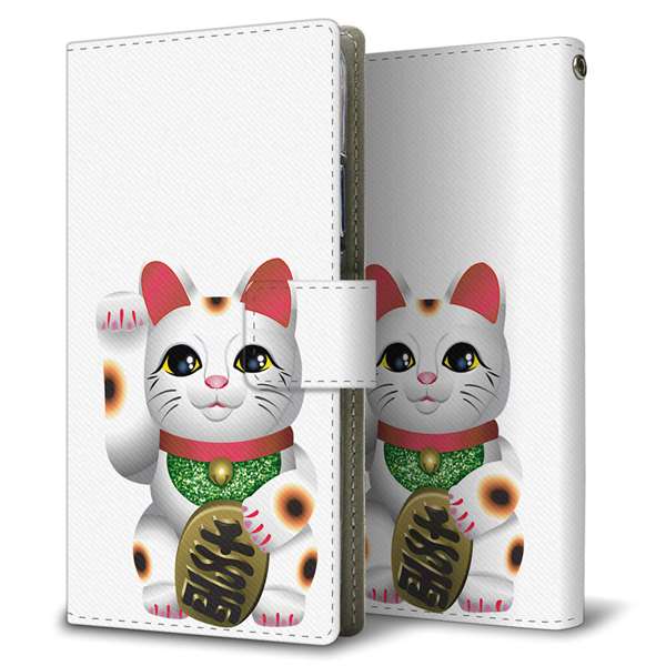 OPPO A3 5G A402OP Y!mobile 高画質仕上げ プリント手帳型ケース ( 薄型スリム ) 【471 まねき猫】