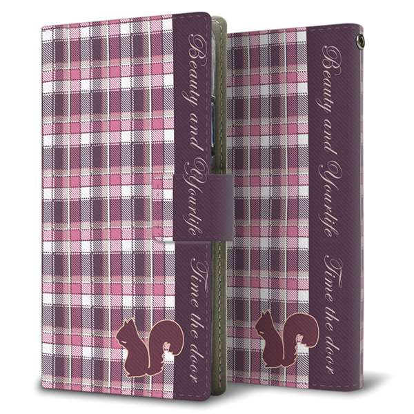 あんしんファミリースマホ A303ZT SoftBank 高画質仕上げ プリント手帳型ケース ( 薄型スリム )ピンクチェック