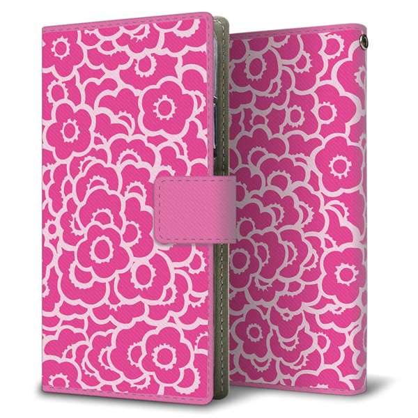 OPPO Reno7 A 高画質仕上げ プリント手帳型ケース ( 薄型スリム ) 【716 ピンクフラワー】