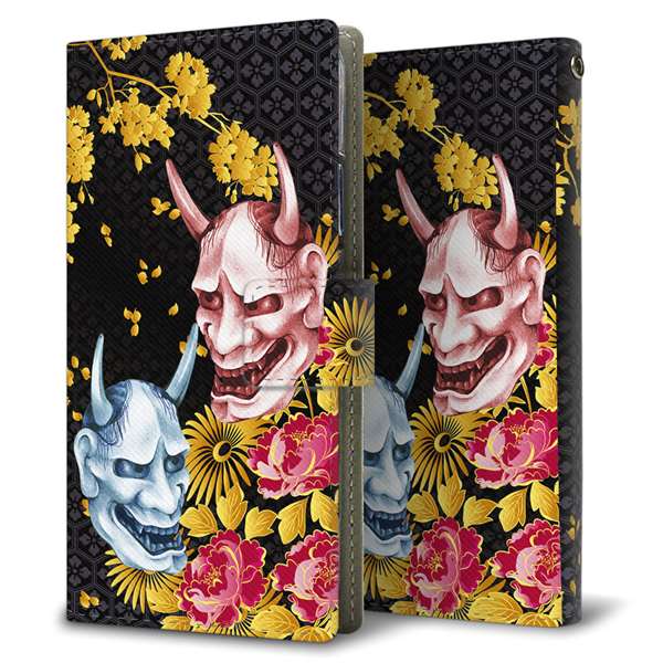 arrows We2 F-52E docomo 高画質仕上げ プリント手帳型ケース ( 薄型スリム ) 【1024 般若と牡丹2】