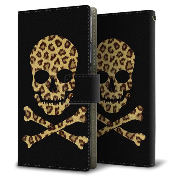 AQUOS sense9 SH-53E docomo 高画質仕上げ プリント手帳型ケース ( 薄型スリム )ドクロフレーム