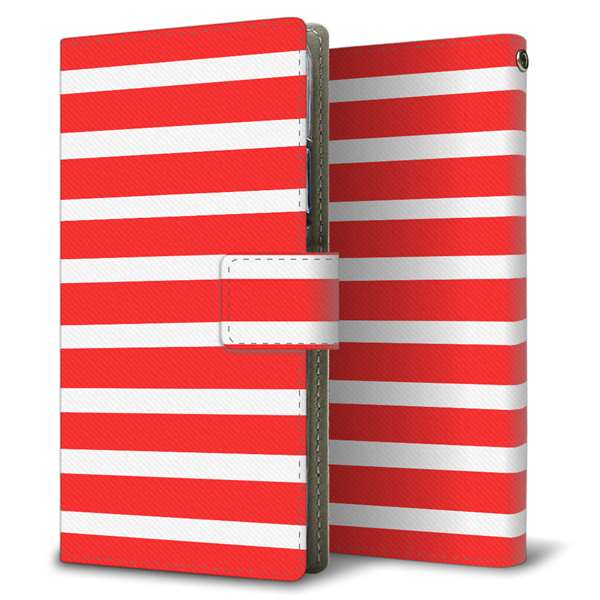 Libero 5G II A103ZT Y!mobile 高画質仕上げ プリント手帳型ケース ( 薄型スリム )シンプルボーダー